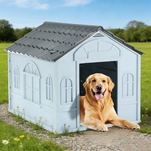 Outdoor large dog kennel grey - dog,
