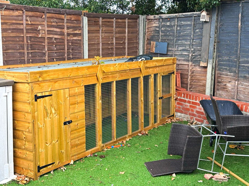 Large wooden outdoor dog - wooden,