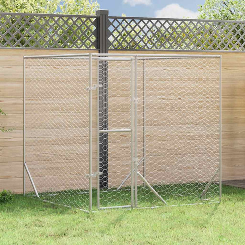 Outdoor dog kennel silver - dog,
