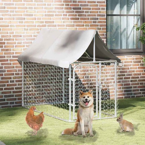 Outdoor dog kennel with roof - outdoor,