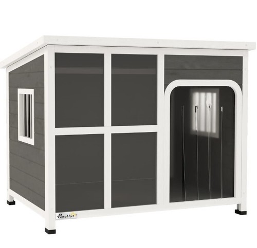 Pawhut wooden dog - wooden, kennel